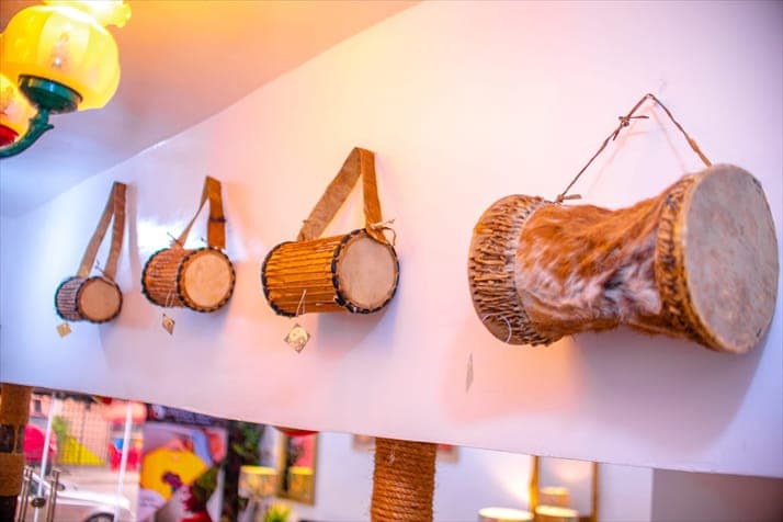 African Hand-Crafted Fuji Talking Drums